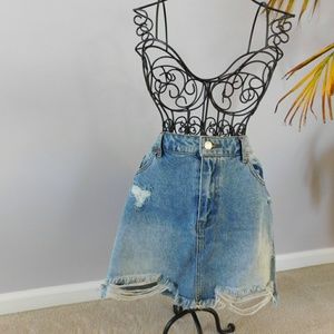 Mini jean skirt